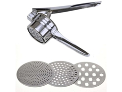 Machacador de papas manual de acero inoxidable para papas, frutas, verduras, batatas, calabazas, comida para bebés y más, plateado USHION