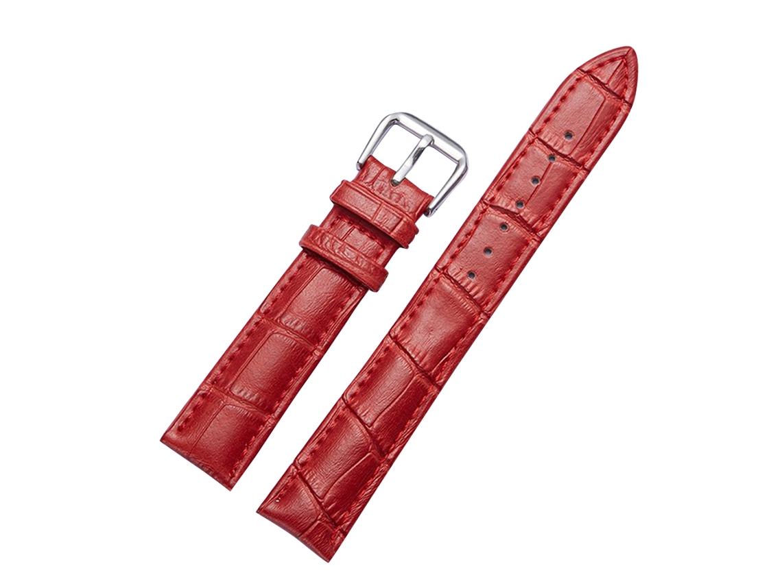 Cinto De Couro Moda Para Homem E Mulher Com Fivela De Aço Inoxidável Vermelho 18mm