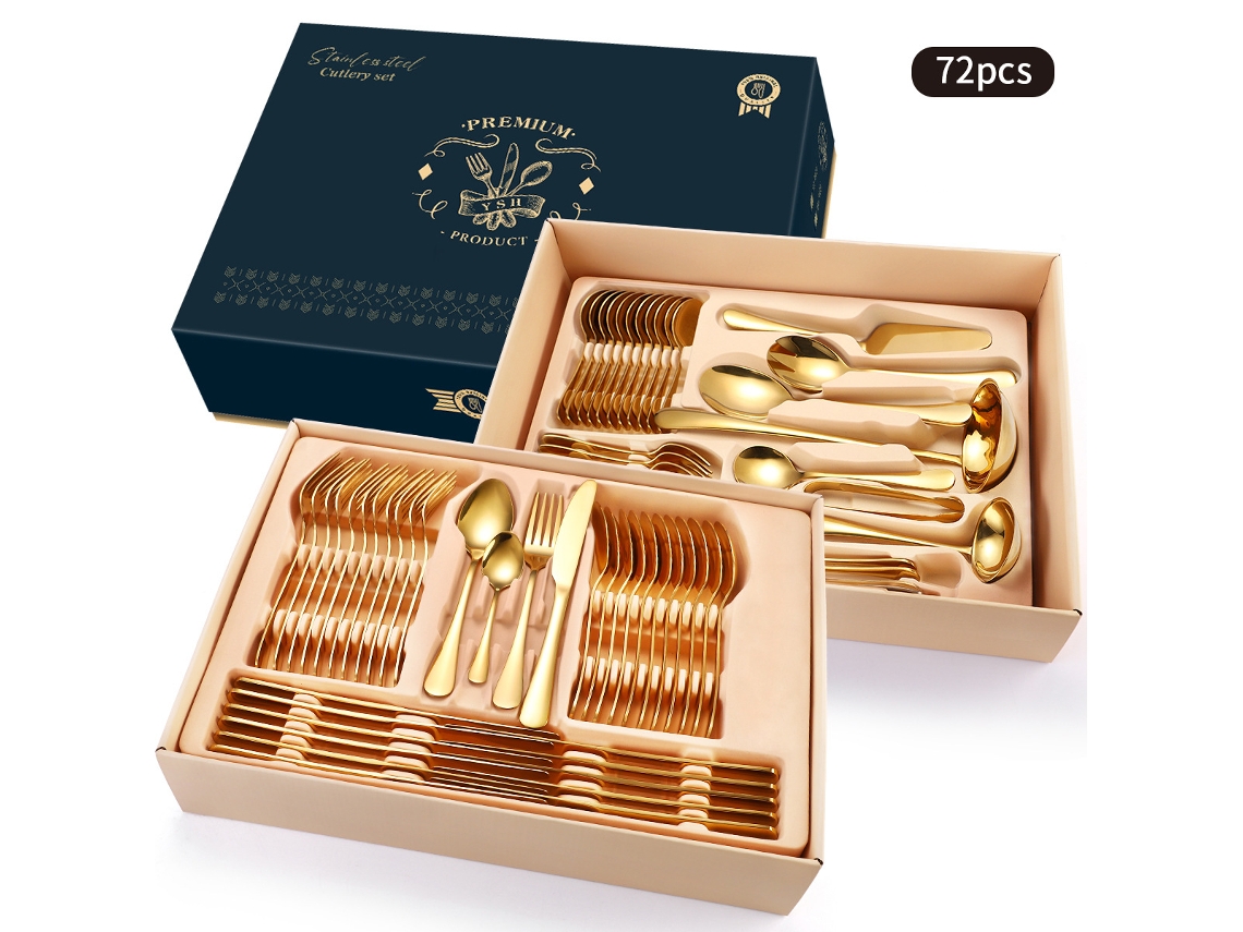 Conjunto de Talheres Domésticos em Aço Inoxidável 72 Peças GERTIZ