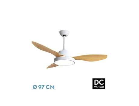 Ventilador DC Hayate 24W Blanco/Haya 3 Aspas FABRILAMP