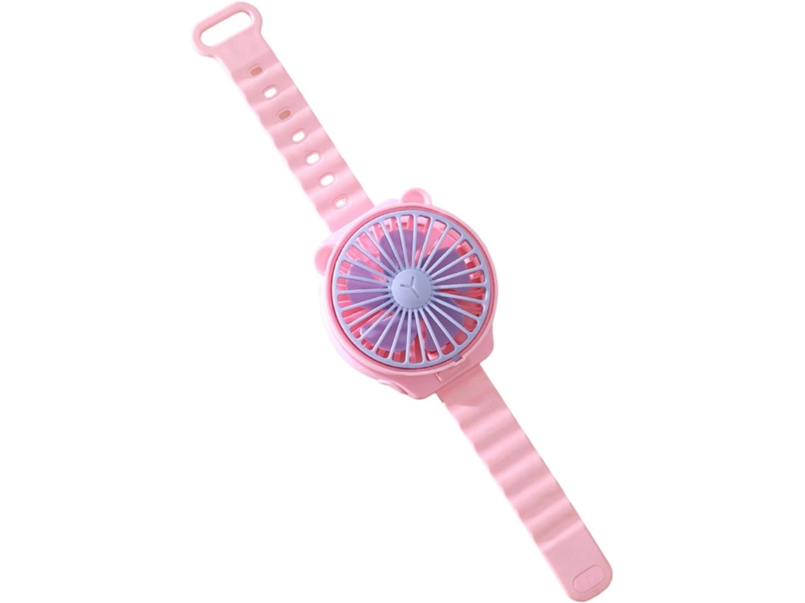 (rosa) Pequeño Y Ligero Ventilador De Reloj Potente Portátil Con Forma De Caricatura Para Uso En Interiores Y Exteriores