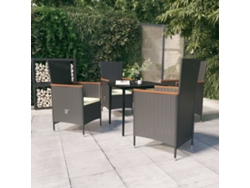 Conjunto de comedor de jardín DKD Home Decor con cojines negros