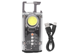 Lanterna de trabalho mini COB recarregável Bj com chaveiro, 800 lúmens, abridor de garrafas, luz LED, prata K45