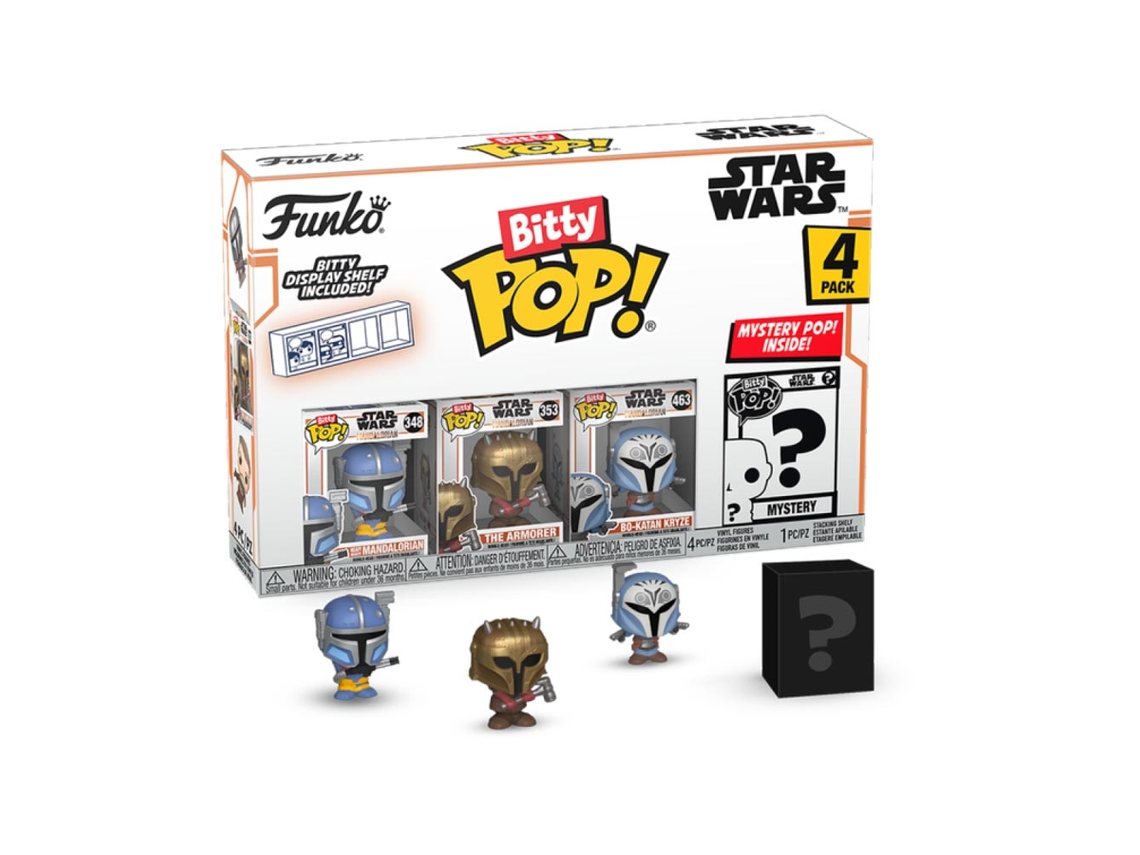Figura Funko STAR WARS: El Mandaloriano Heavy Mandalorian Bitty Pop! Paquete de 4