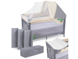 Cama con sombrilla de viaje para bebés de 0 a 36 meses, Parque infantil con cambiador, Mosquitera, Techo, Ruedas MOBY SYSTEM