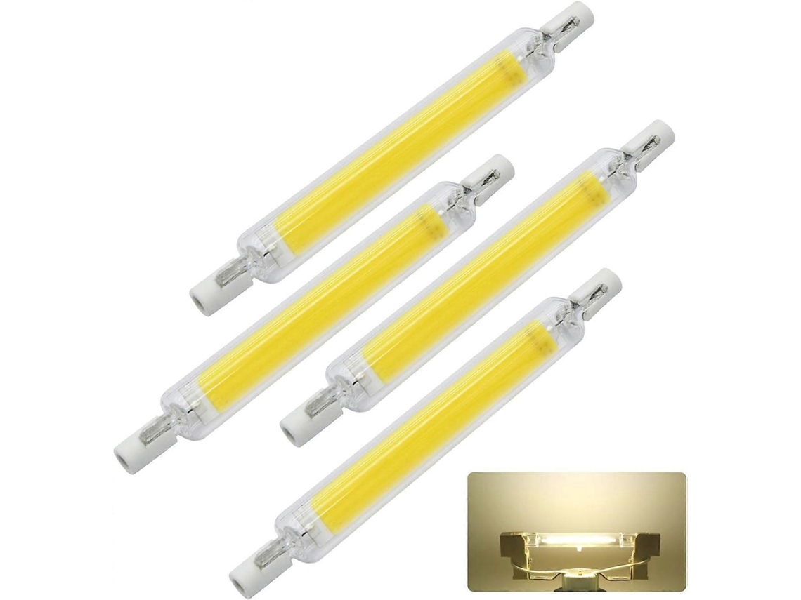Rebe-bombilla Led R7s 118mm 10w 220v No Regulable Luz Blanca Natural 4 Unidades Reflector Doble Extremo