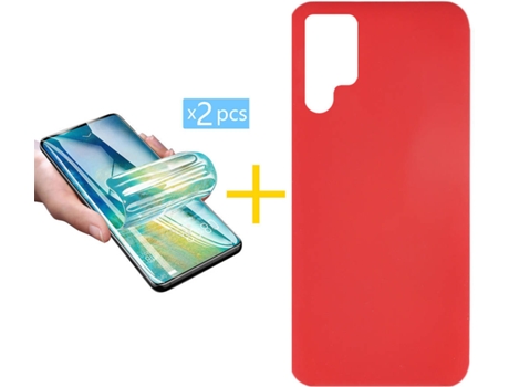 Carcasa + 2 Protectores de Pantalla para Samsung Galaxy S22 Ultra 5G SKYHE Rojo