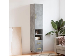 Aparador De Madera Contrachapada Gris Hormigón 34,5x34x180 Cm