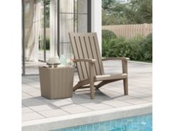 Silla de jardín Adirondack de polipropileno marrón claro de DKD Home Decor