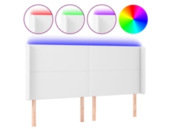 Maison Exclusive - Cabecero Con Led Cuero Sintético Blanco 203x16x118/128 Cm