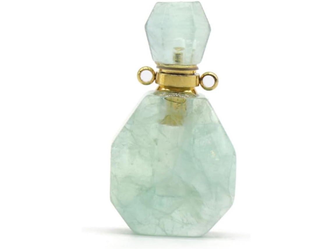 Colgante de botella de perfume recargable, joyería ligera para mujer, accesorios de cristal. Gokoco