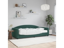 Sofá Cama Con Colchón Terciopelo Verde Oscuro 90x200 Cm