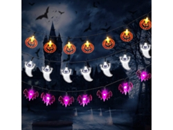 2 banderas de Halloween de tela no tejida para decoración de fiestas en el hogar, para colgar en interiores y exteriores.