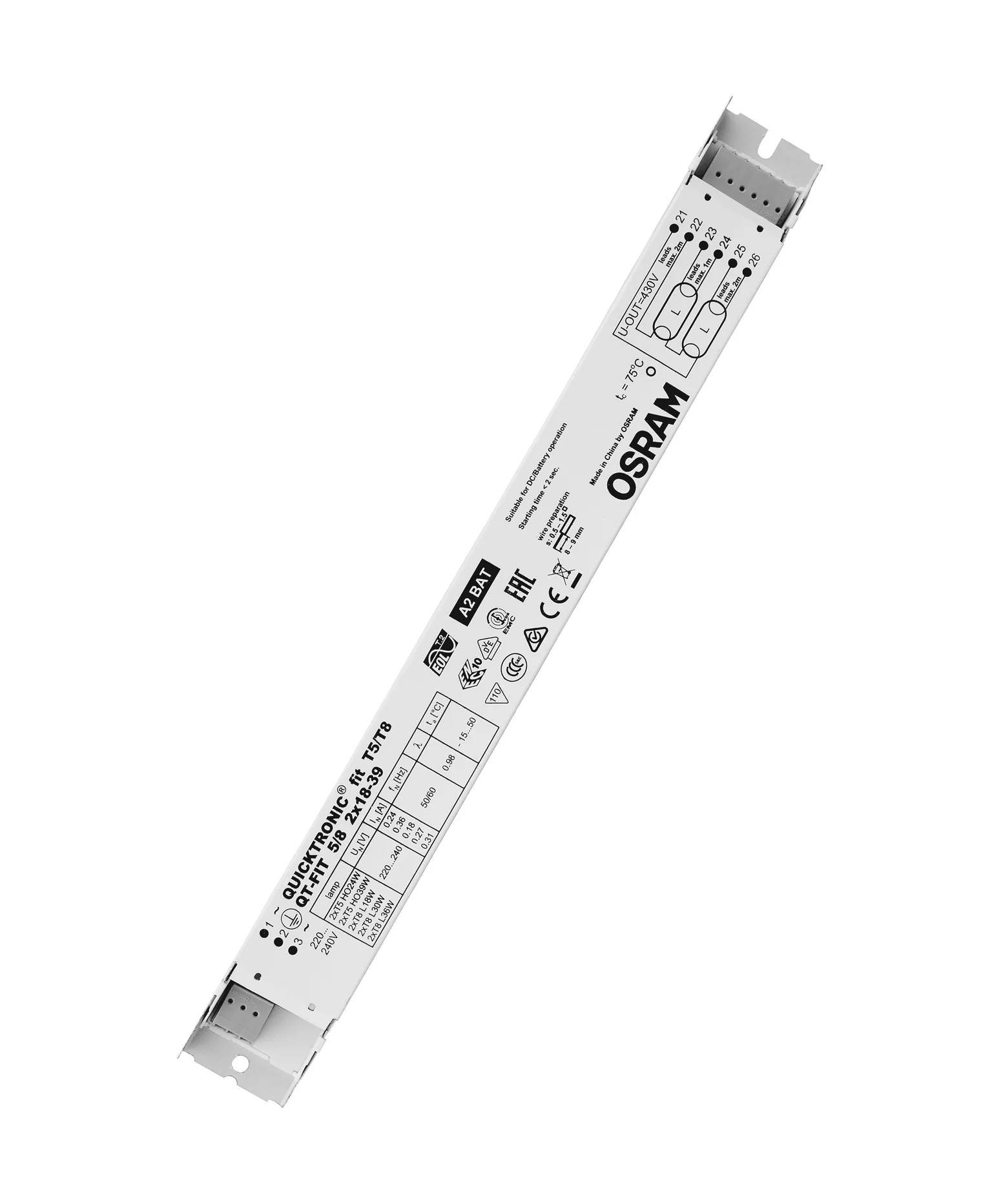 Lastre Qt-Fit 5/8 2X18-39 OSRAM