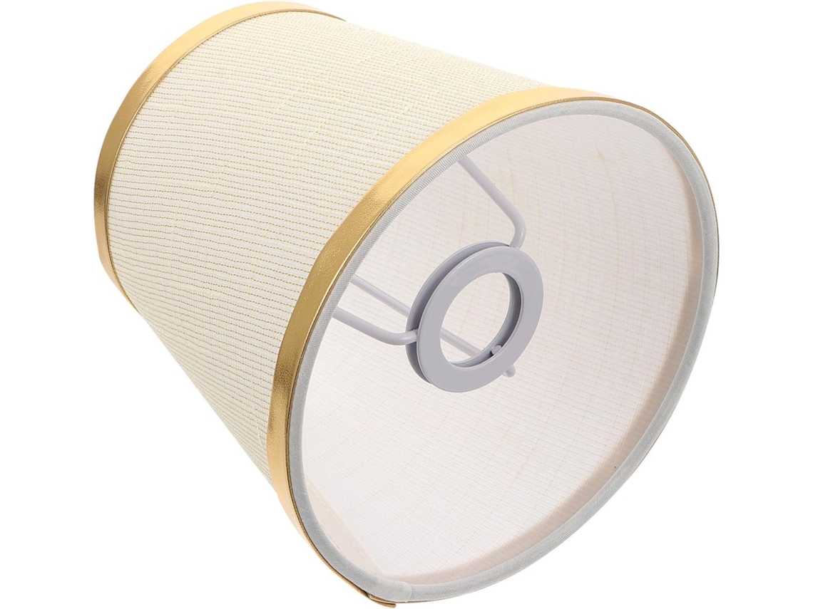 Lámpara De Techo Y Pared Con Estructura Metálica Y De Pvc En Tela Beige, Luz Sólida.