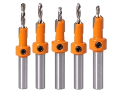 Juego De 5 Brocas Cónicas Hss Para Carpintería Con Llave Hexagonal, Acero De Tungsteno.