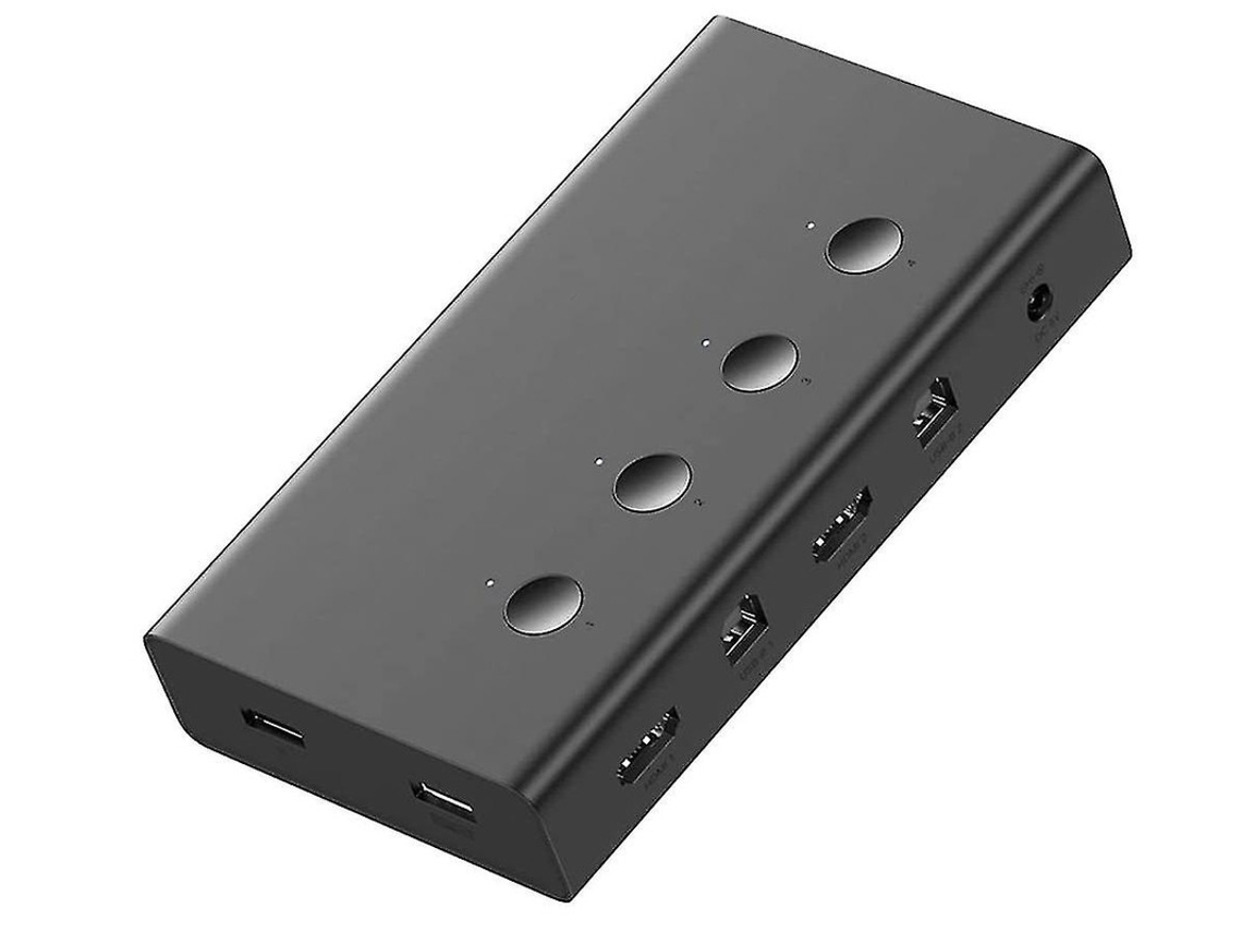 Conmutador KVM HDMI de 4 puertos USB, HDMI 4K 60 Hz, 4 entradas y 1 salida, para PC, teclado, etc. Incluye 4 cables USB, color negro. Bestvite