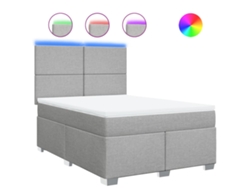 Maison Exclusive - Cama Box Spring Con Colchón Tela Gris Claro 160x200 Cm