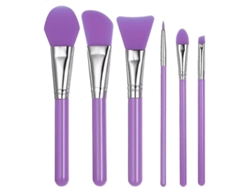 Juego De 6 Brochas De Maquillaje De Silicona, Brocha Para Mascarilla Facial Con Mango De Plástico.