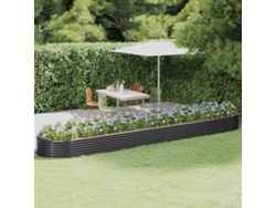 Jardín Elevado/Plantador de Acero con Revestimiento en Polvo Antracita 507X100X36 cm
