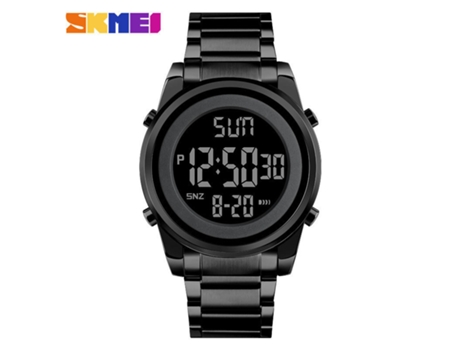 Reloj digital para hombre Relojes de pulsera con correa de acero inoxidable para hombre-negro LUUCOZK