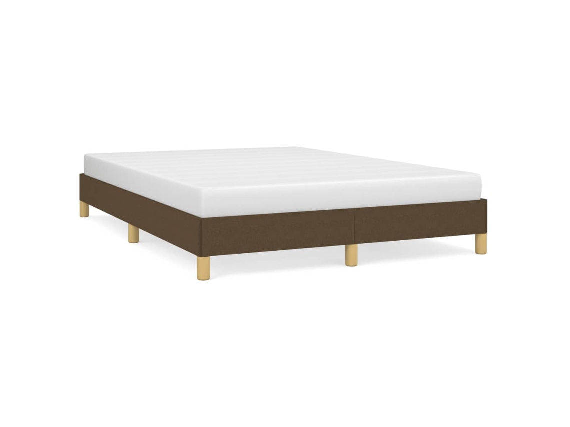 Maison Exclusive - Cama Sin Colchón Tela Marrón Oscuro 140x190 Cm