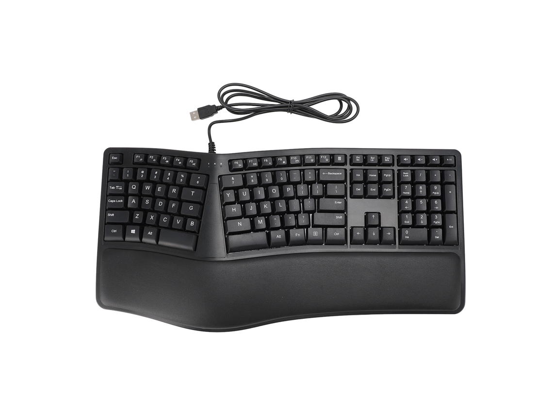 Teclado Cableado Dividido Ergonómico Con Reposamuñecas