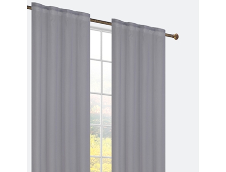 Cortina con clips ocultos 140 x 260 cm Gris oscuro - Individual