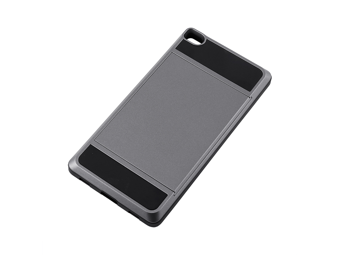 Portafolio De Tarjetas Slim Slide Shockproof Funda Protectora Rígida Para Huawei P8 Gris