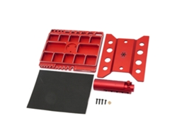 Soporte De Trabajo Para Coches Rc Con Rotación De 360°, Altura Ajustable Y Compartimento Para Herramientas En Aleación De Aluminio Rojo.