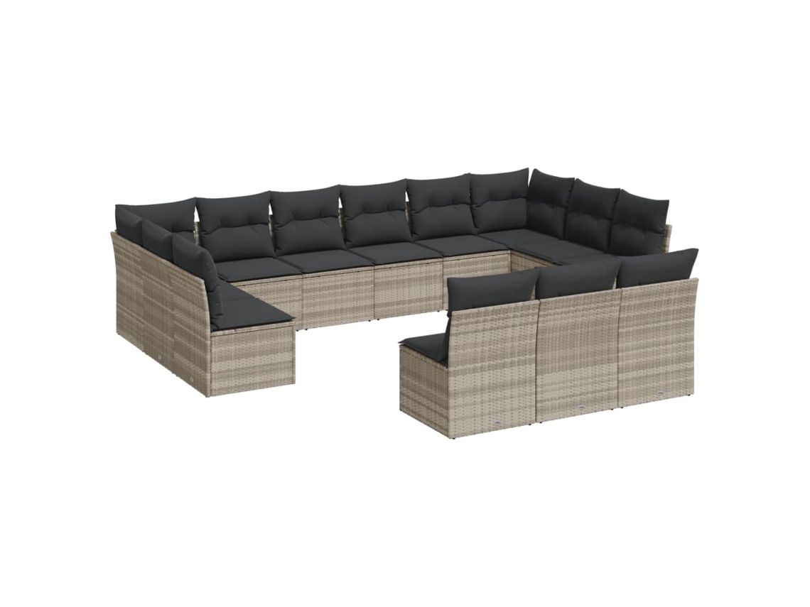 Maison Exclusive - Set Sofás De Jardín Con Cojines 13 Piezas Ratán Sintético Gris