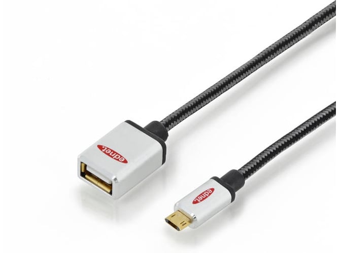 Cable USB EDNET (USB - 30 cm - Negro)
