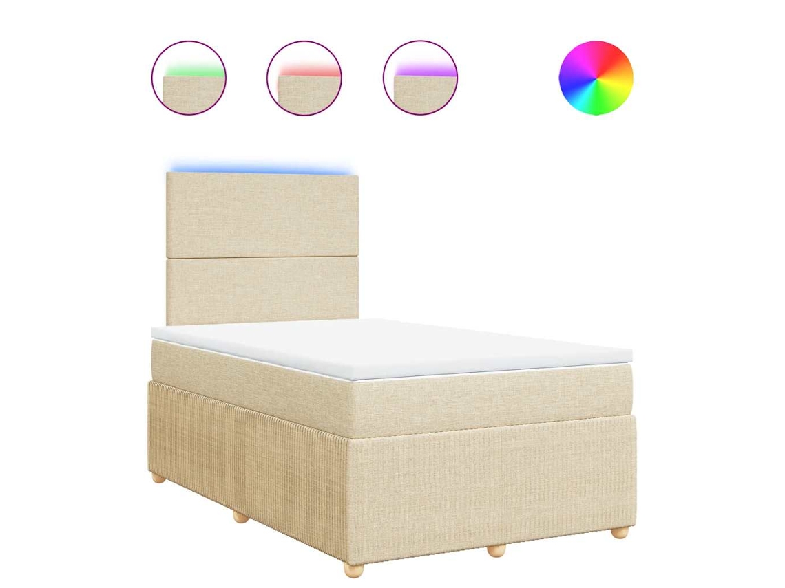 Maison Exclusive - Cama Box Spring Con Colchón Tela Color Crema 120x200 Cm