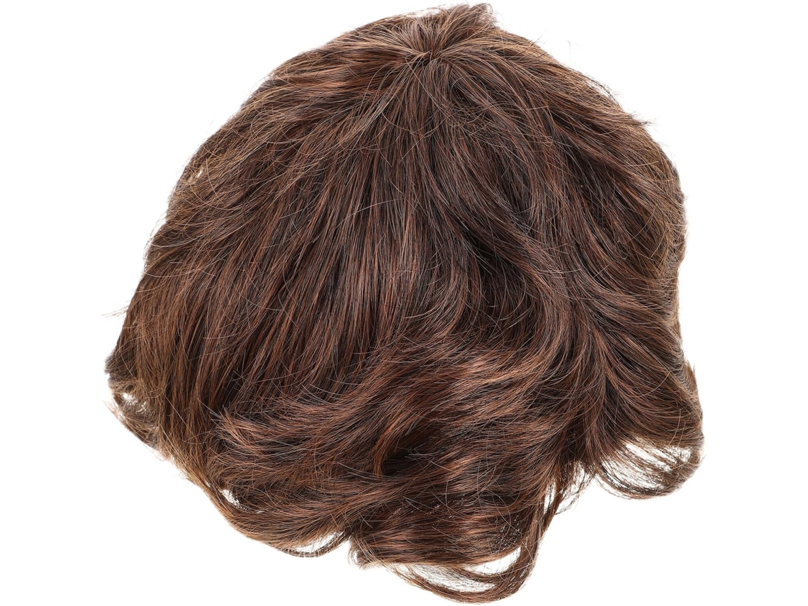 Peluca Corta Sintética Para Hombre, Color Marrón Natural, Ligera Y Cómoda.