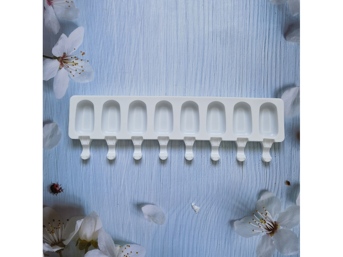 (blanco) Molde De Silicona Para Helado, Diseño De 8 Orificios, Adecuado Para Hacer Paletas En Casa.