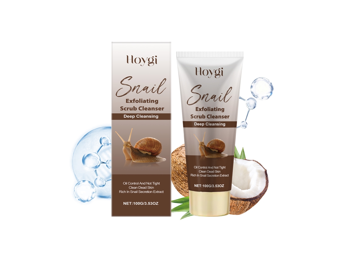 Crema limpiadora hidratante con extracto de caracol para la piel.