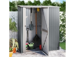 Caseta de jardín 180,5x97x209,5 cm acero galvanizado gris LOVELY HOME