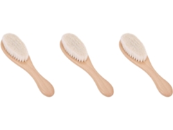 3 Cepillos De Peluquería Con Mango De Madera Y Fibras Suaves, Plumero, Removedor De Polvos Y Herramientas De Peinado.