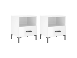 Maison Exclusive - Mesita Noche 2 Uds Madera Ingeniería Blanco Brillo 40x35x47,5cm