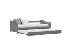 Sofá Cama Extraíble Sin Colchón Gris 90x200cm