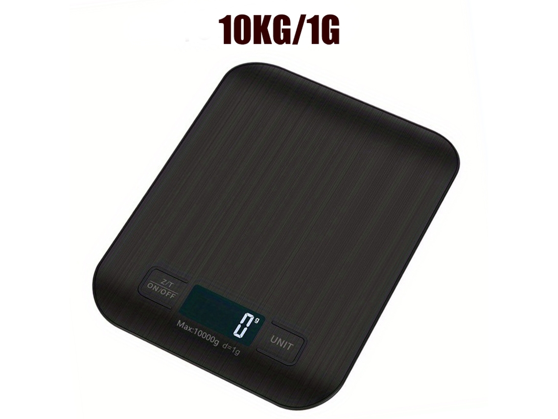 Báscula electrónica digital MDUG de 10 kg con pantalla LCD y precisión de 1 gramo (negra)