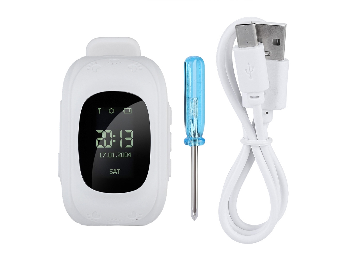 Reloj Telefónico Para Niños Antipérdida Llamada De Emergencia Pantalla Táctil Segura (blanco)