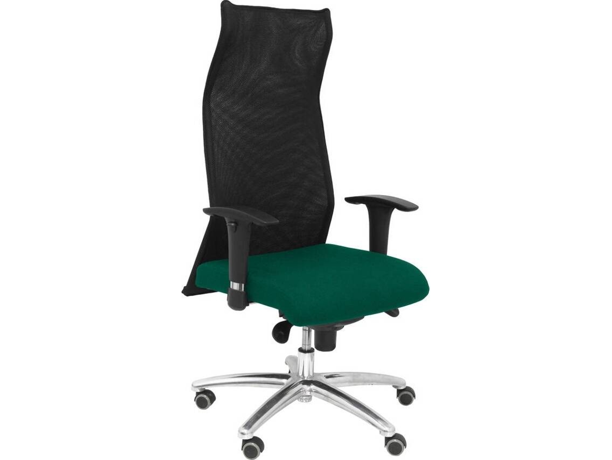 Silla de Escritorio Ejecutiva PYC Sahuco Verde con ruedas antiarañazos (Brazos Ajustables - Malla)