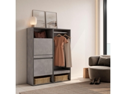 Zapatero, 120x145x35 cm, Dormitorio, habitación, Vestidor abierto, Cemento SKRAUT HOME