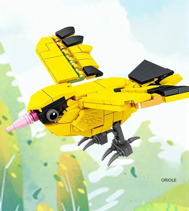 Juego De Bloques De Construcción Con Temática De Aves, Juguete Stem Seguro + Juego Educativo Sobre La Vida Silvestre