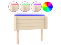 Maison Exclusive - Cabecero Con Led De Tela Crema 83x16x78/88 Cm