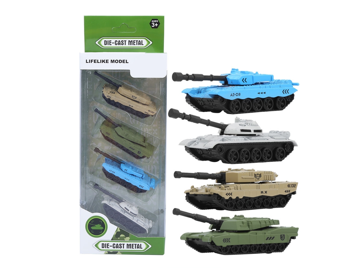 Bjww-4 Peças Modelo De Tanque De Liga Simulação Alta Decoração Brinquedo De Tanque Militar Para Crianças