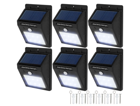 6 Protector Solar Led con Sensor De Movimiento
