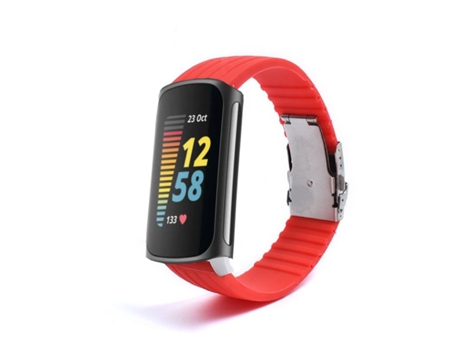 Correa Silicona Líquida para Fitbit by Google Charge 5 Rojo