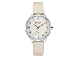 Reloj De Cuarzo Blanco, Esfera Elegante Y Sencilla, Reloj De Pulsera Informal Para Mujer.